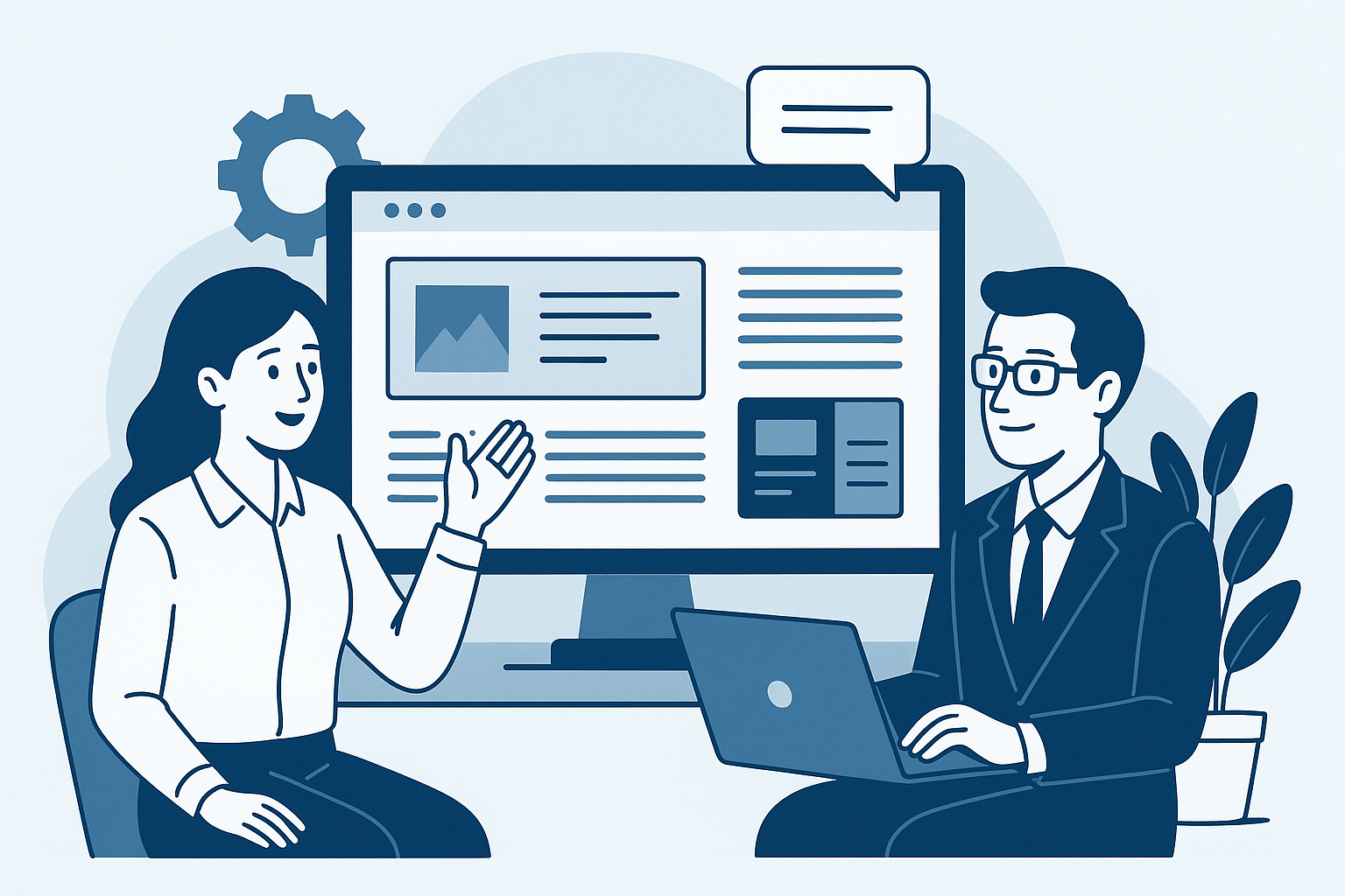 Réunion entre professionnels à Toulouse discutant d’un projet digital avec une agence web