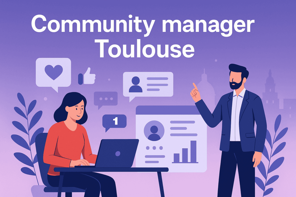 Community manager à Toulouse gérant les réseaux sociaux avec statistiques et interactions en ligne