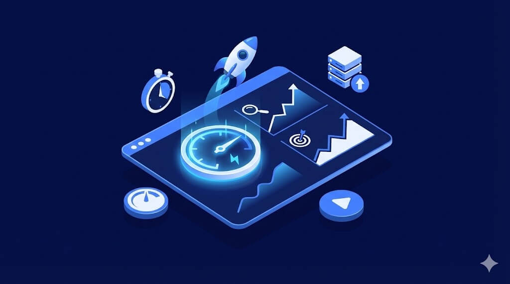 Visuel d’un ordinateur affichant des graphiques de performance site internet et de référencement naturel