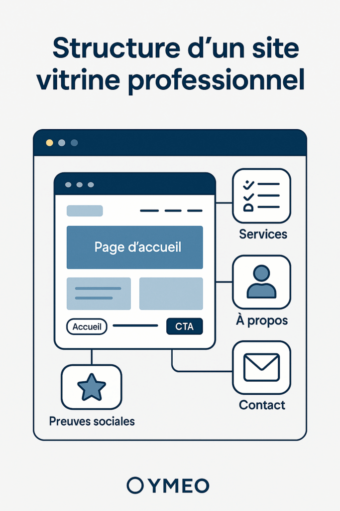 Structure d’un site vitrine professionnel avec ses pages essentielles